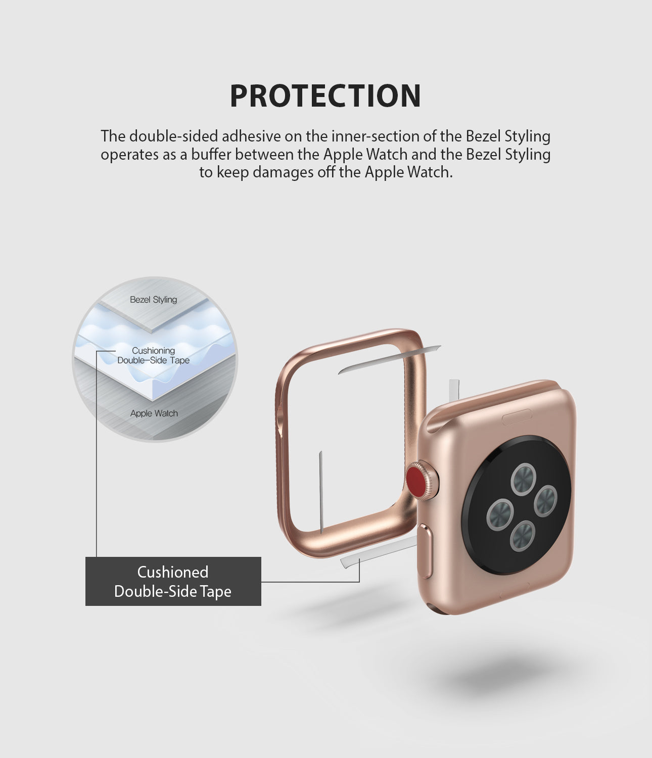 apple watch 3 2 1 42mm case ringke bezel styling stainless steel frame cover 42-43 protection