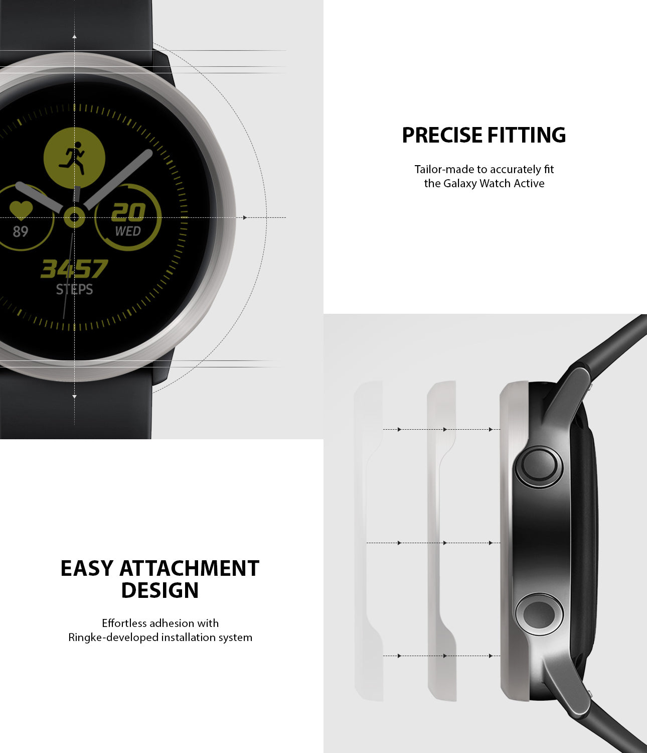 ringke bezel styling for galaxy watch active precise fitting on the existing bezel and easy attachment design