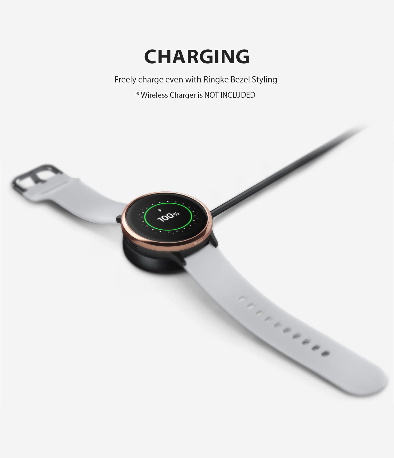 ringke bezel styling for galaxy watch active 2 44mm stainless steel compatible with wireless charging