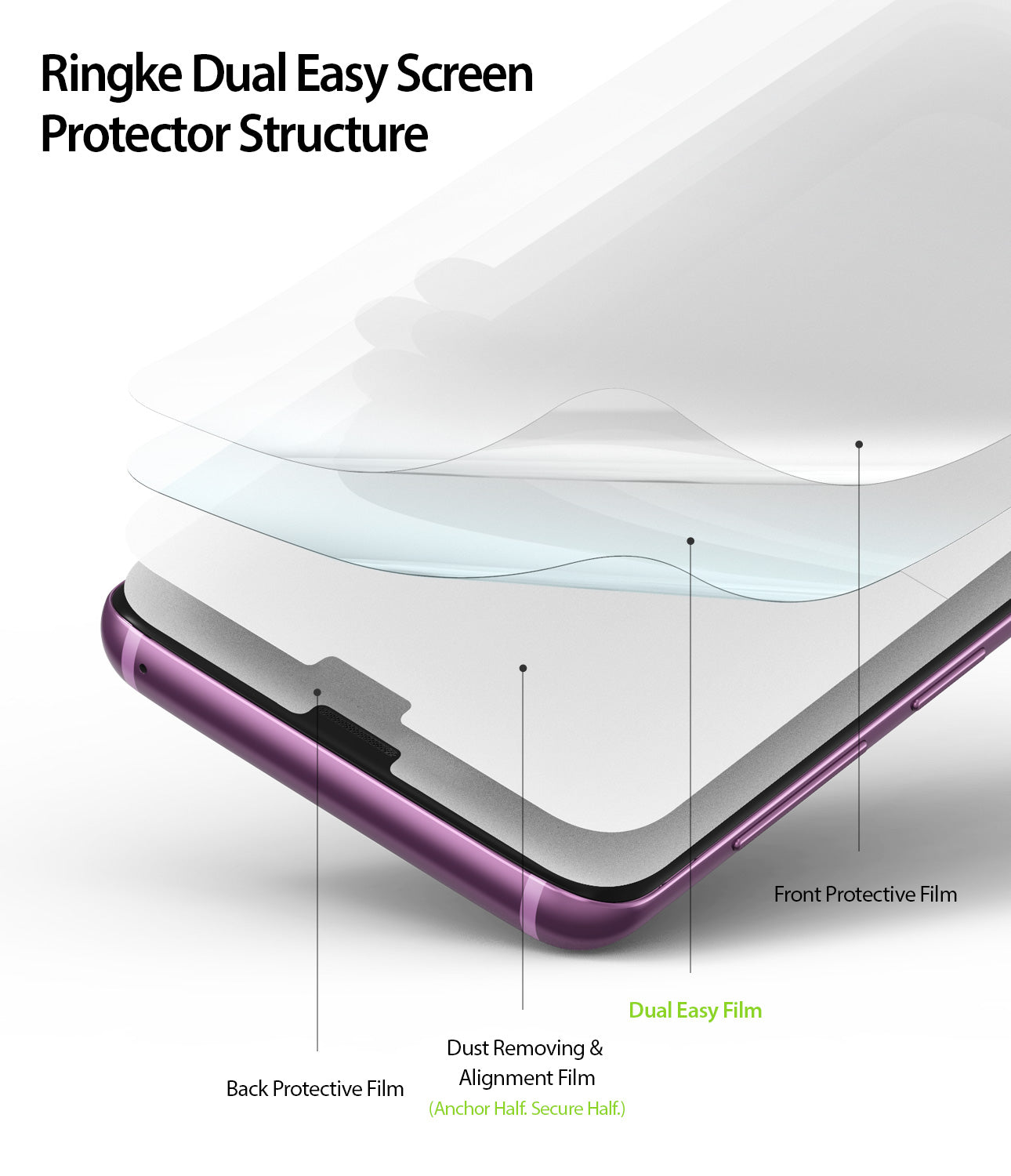 galaxy s9 dual easy full cover screen protector 2 pack