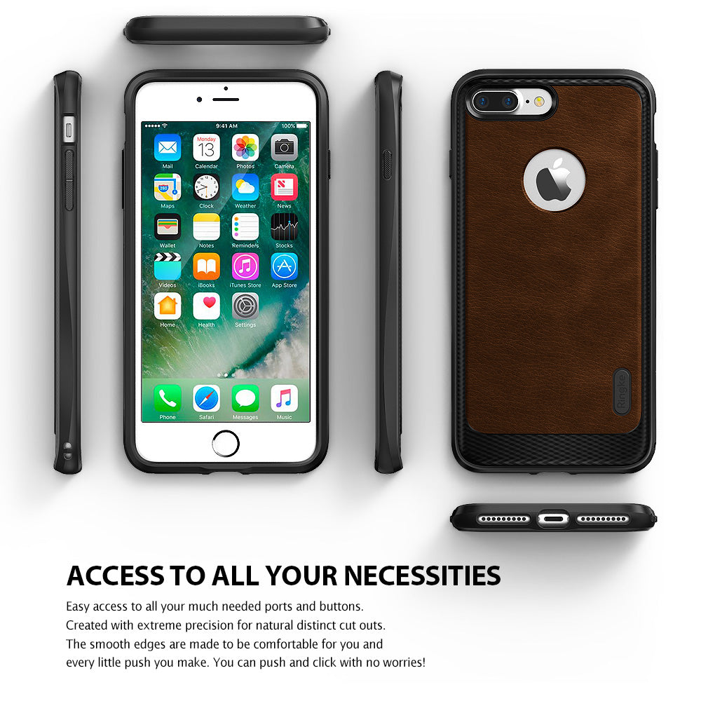ringke flex s faux leather back case cover for iphone 7 plus 8 plus main all ports accessible