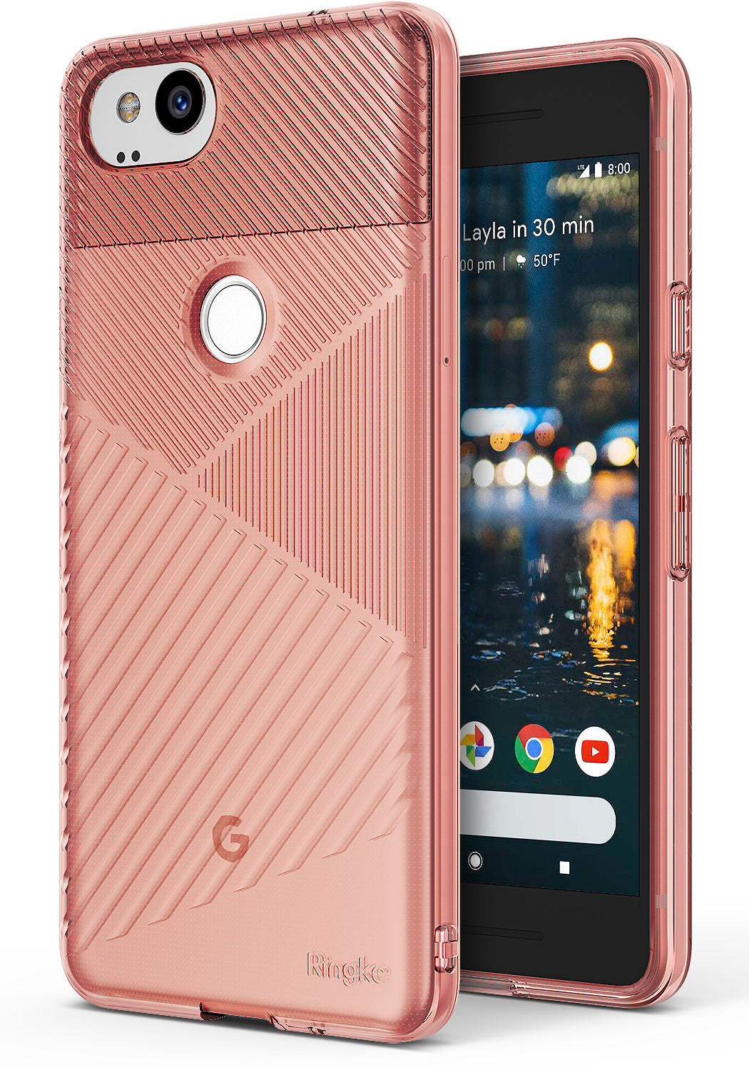ringke bevel designed thin lightweight tpu case cover for google pixel 2 main rose gold