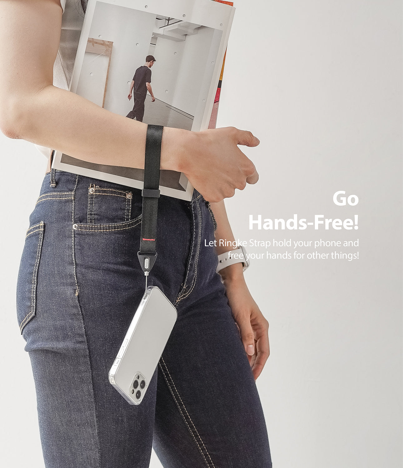 Hand Strap - Black | Neon Orange - Ringke Official Store