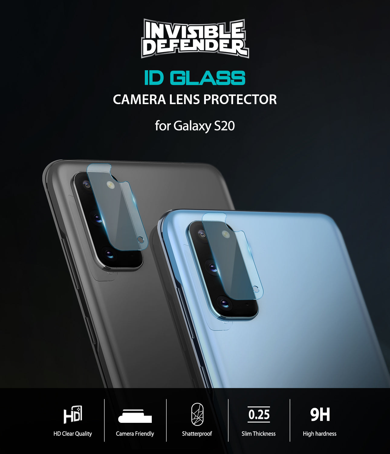 ringke invisible defender tempered glass for samsung galaxy s20 camera protector