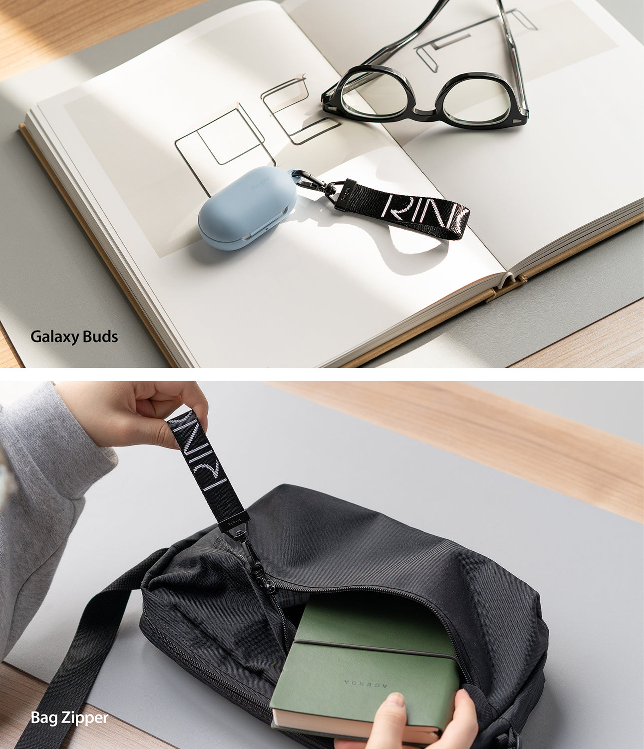 attach it to galaxy buds, galaxy buds live, airpods, airpods pro, smartphones, celular devices, bag