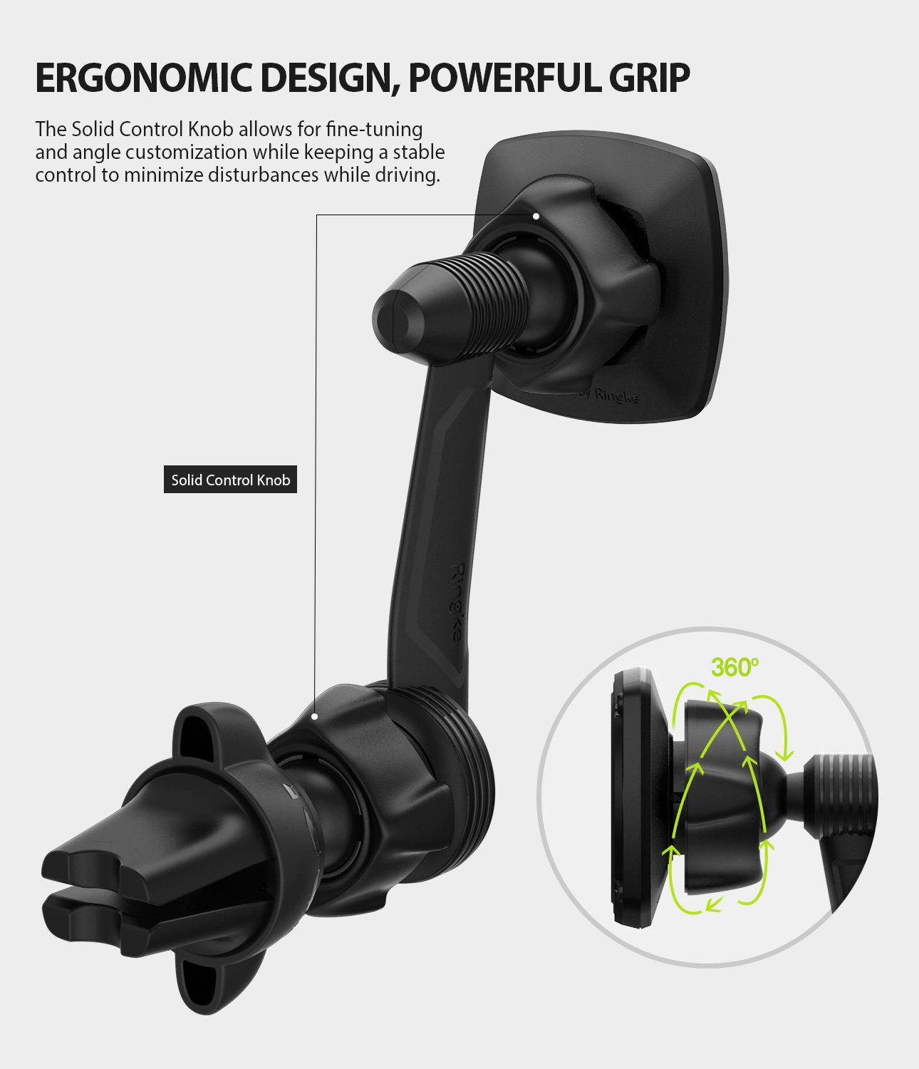 Ringke Power Clip Wing Car Mount ergonomic design with powerful grip