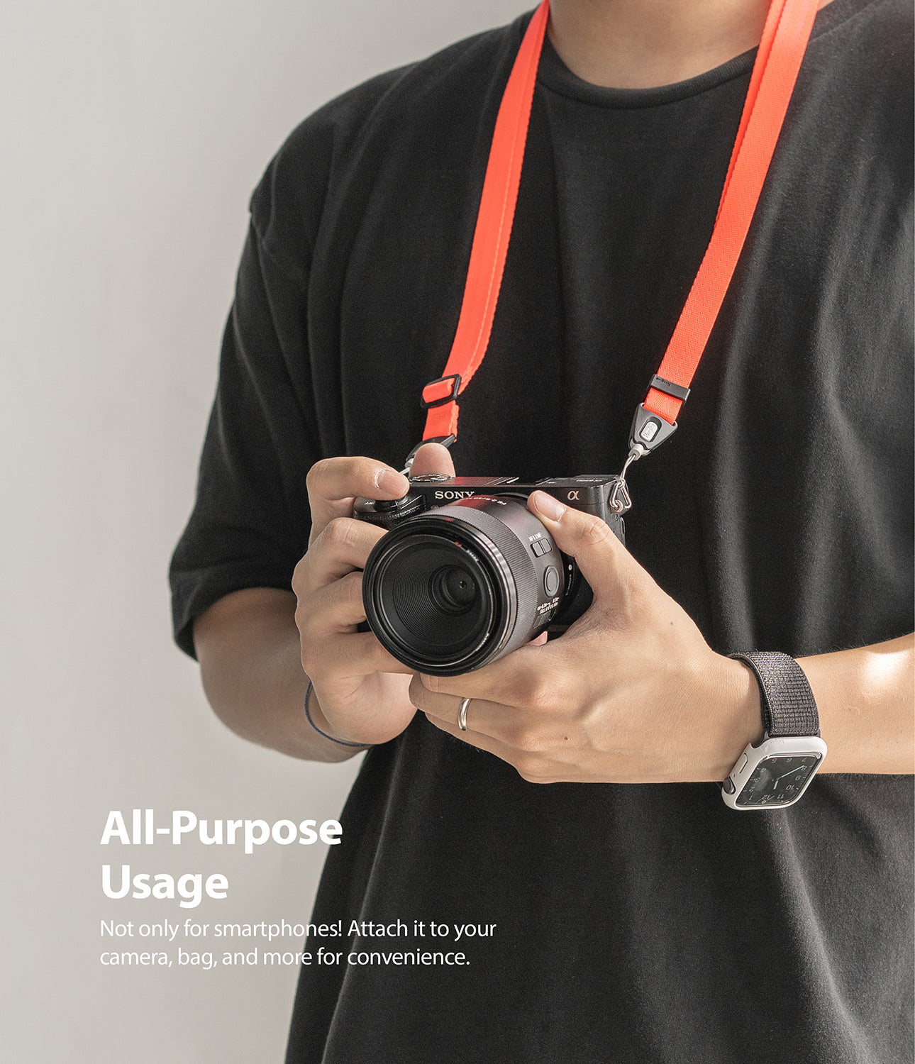 Shoulder Strap - Black | Neon Orange - Ringke Official Store