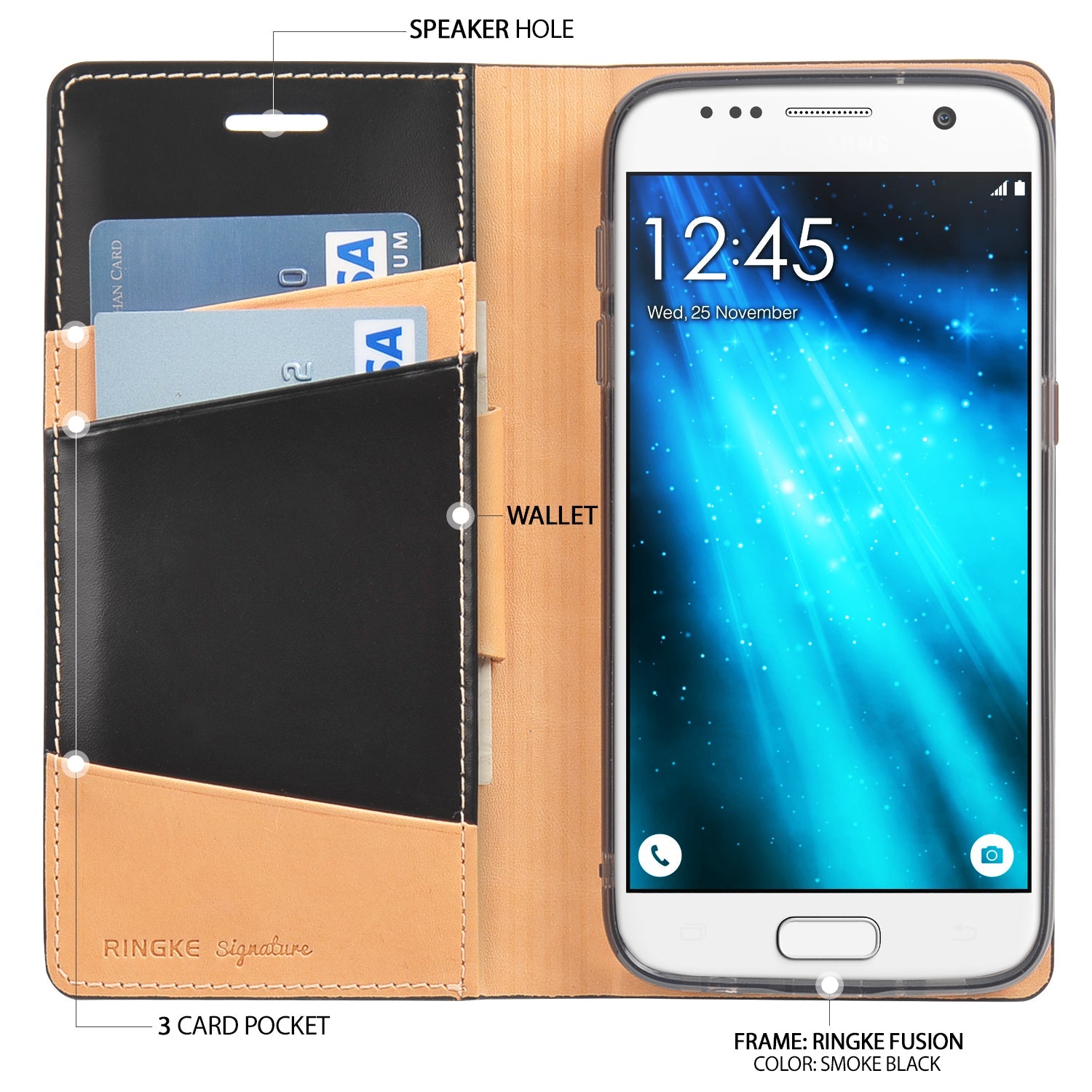 ringke signature wallet cover case for galaxy s7