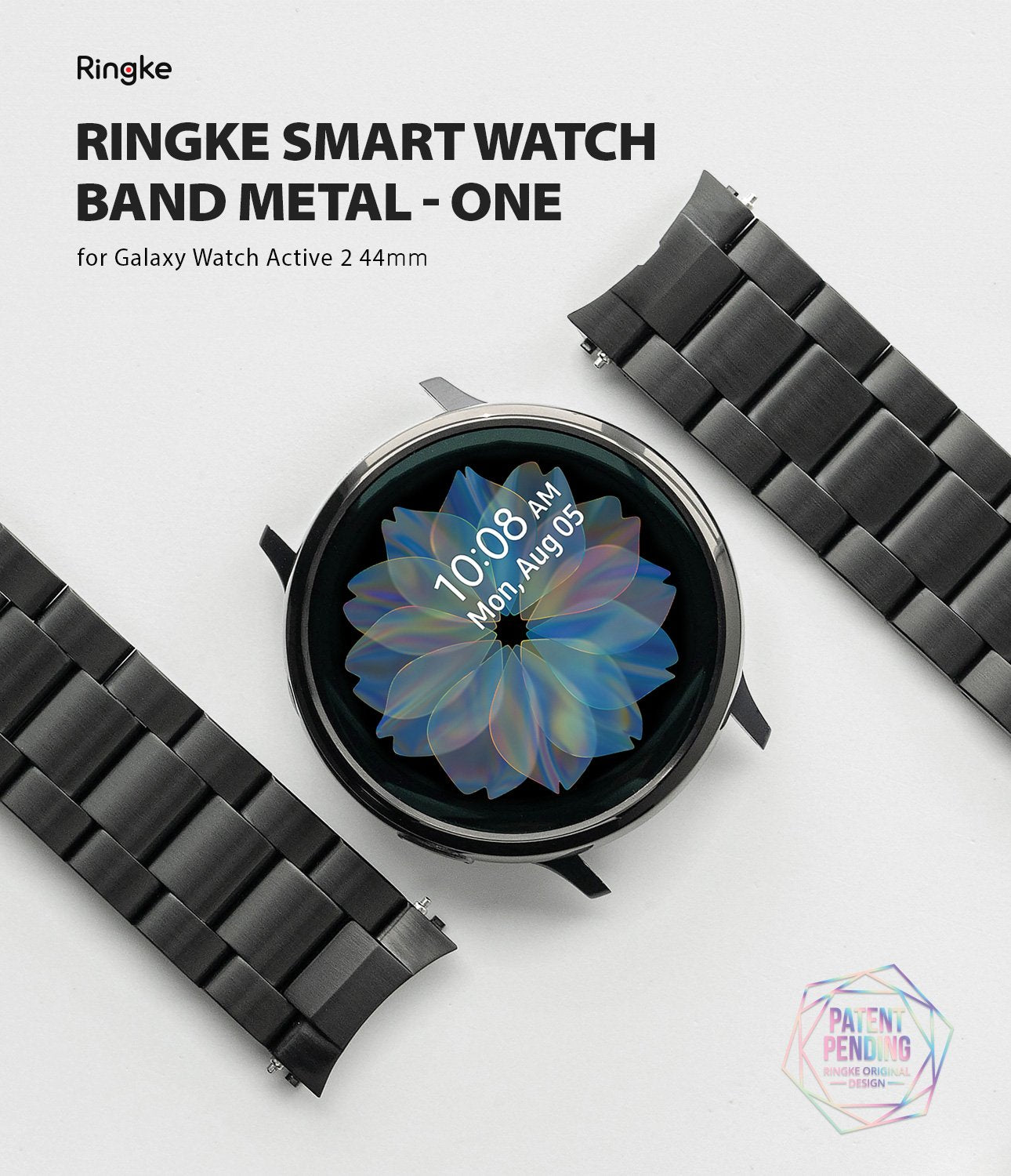 ringke metal one band stainless silver watch band for galaxy watch active 2 44mm