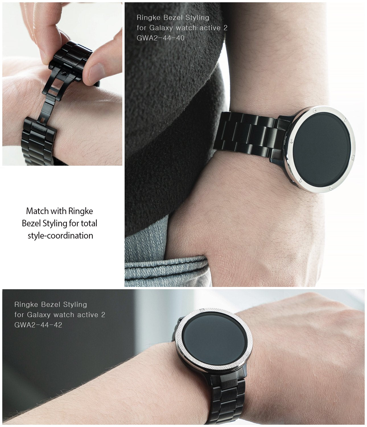 ringke metal one band stainless silver watch band for galaxy watch active 2 44mm match your style