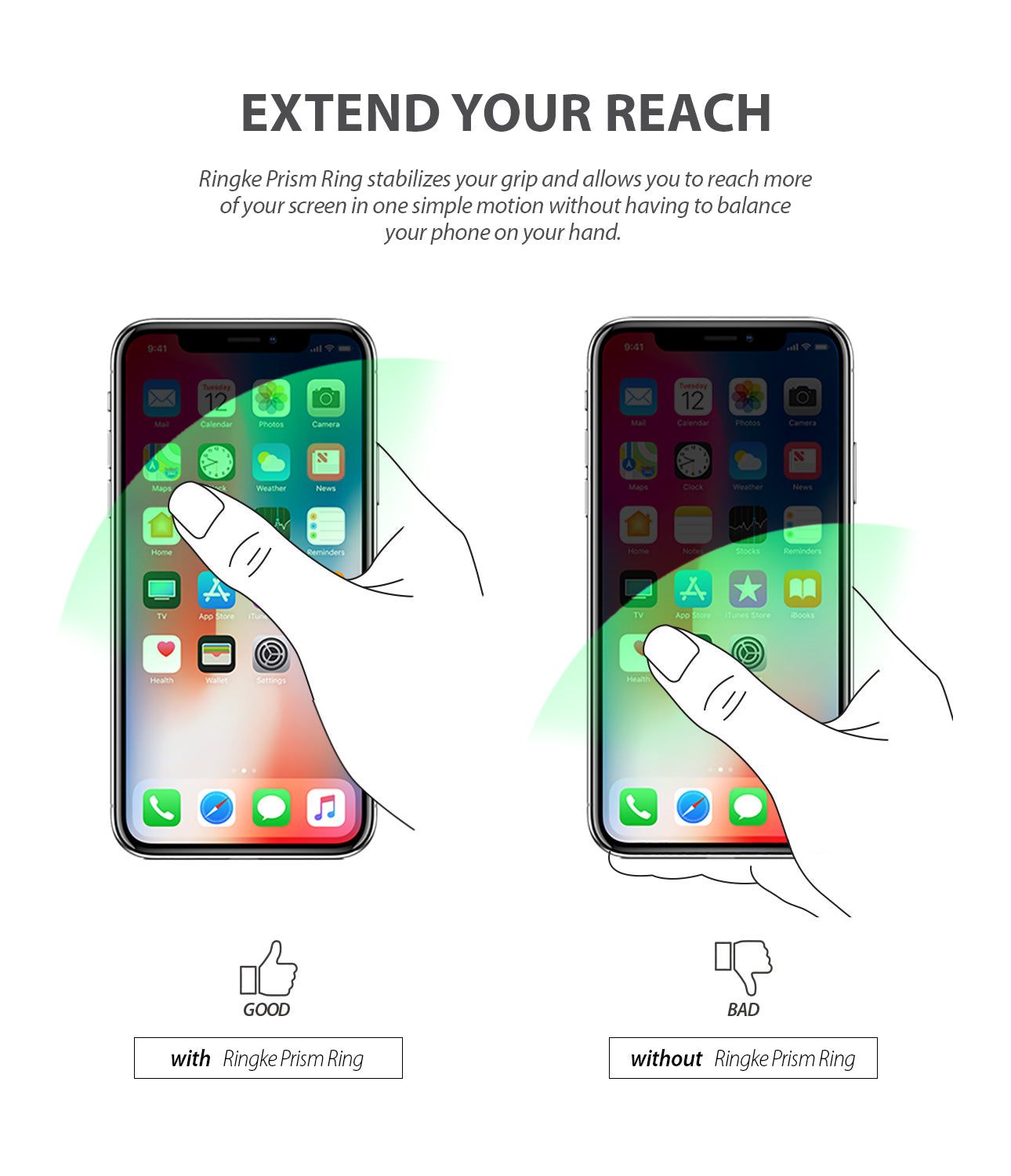 extend your reach using ringke prism ring