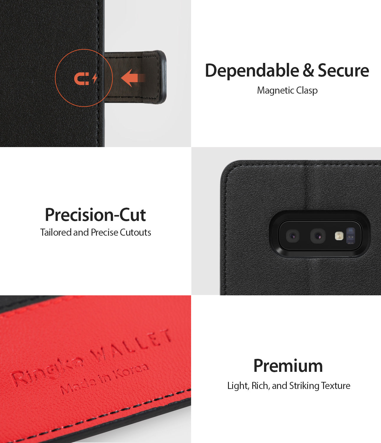 dependable and secure with magnetic clasp, precision cutouts, premium pu leather