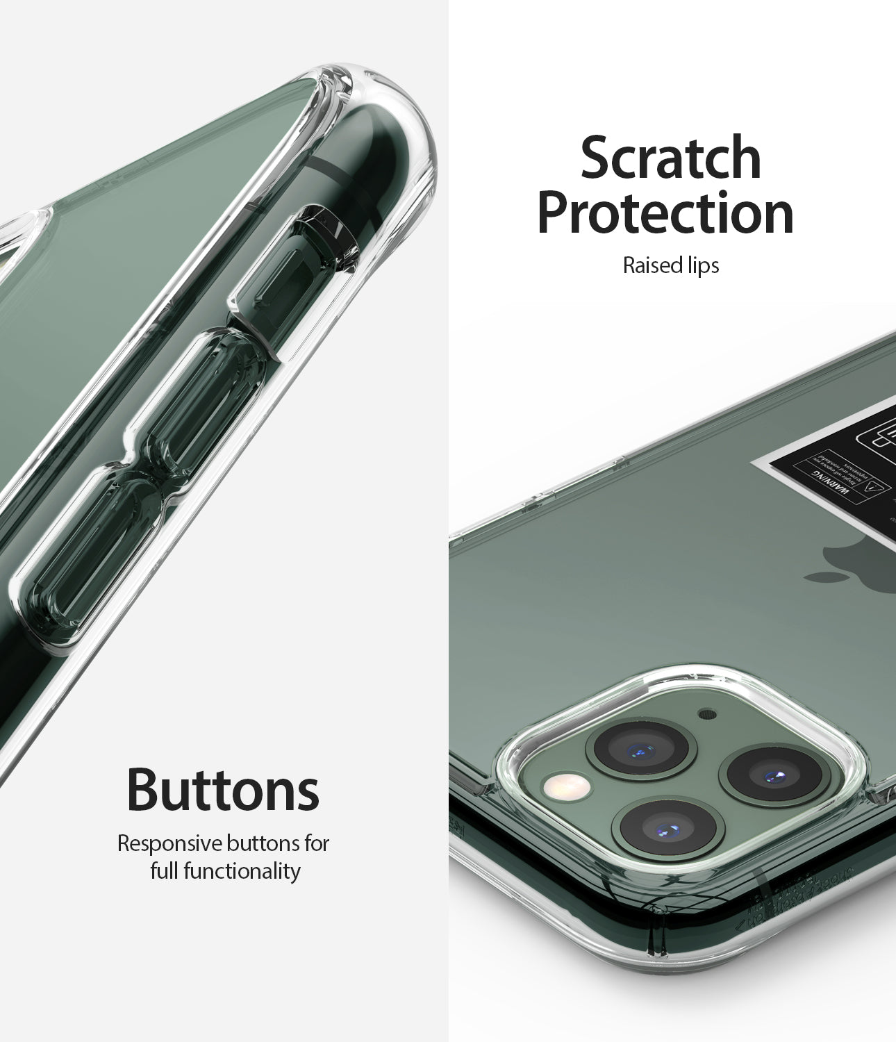 scratch protection, responsive buttons