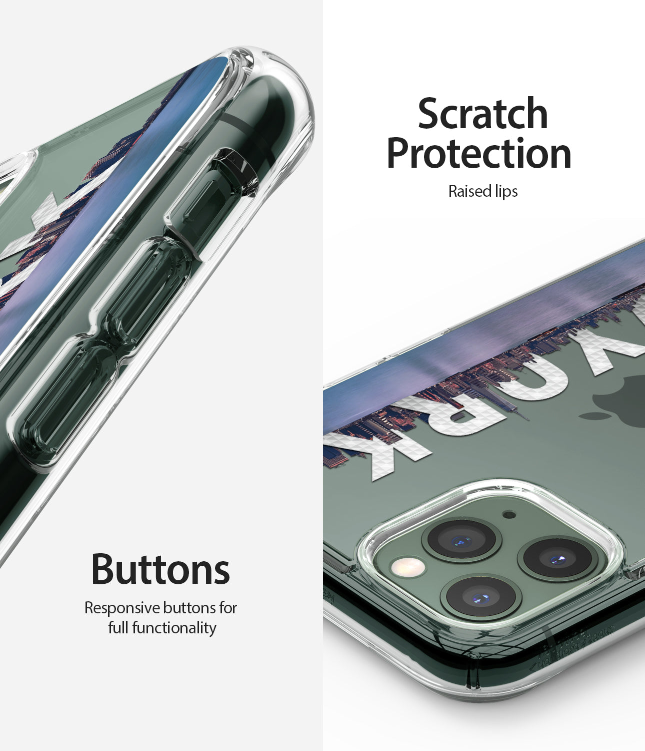 scratch protection, responsive buttons