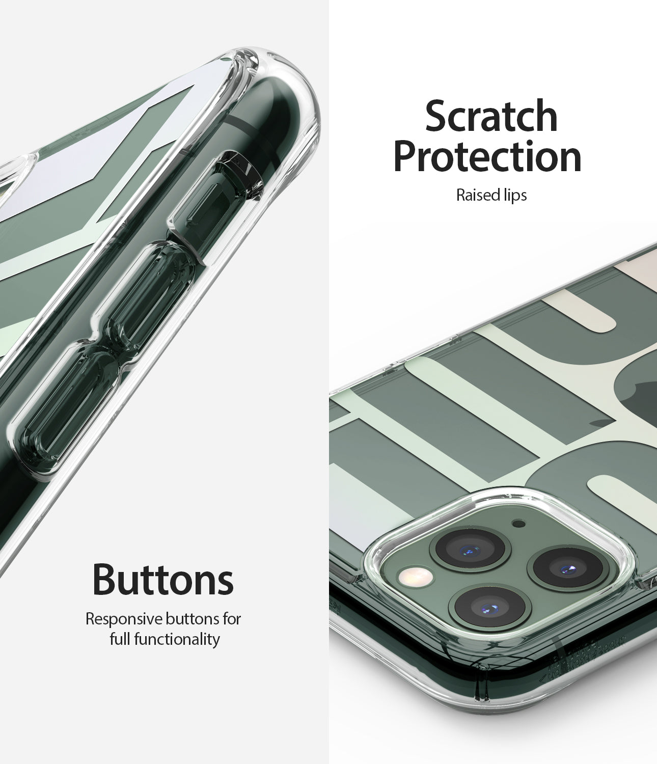 scratch protection, responsive buttons