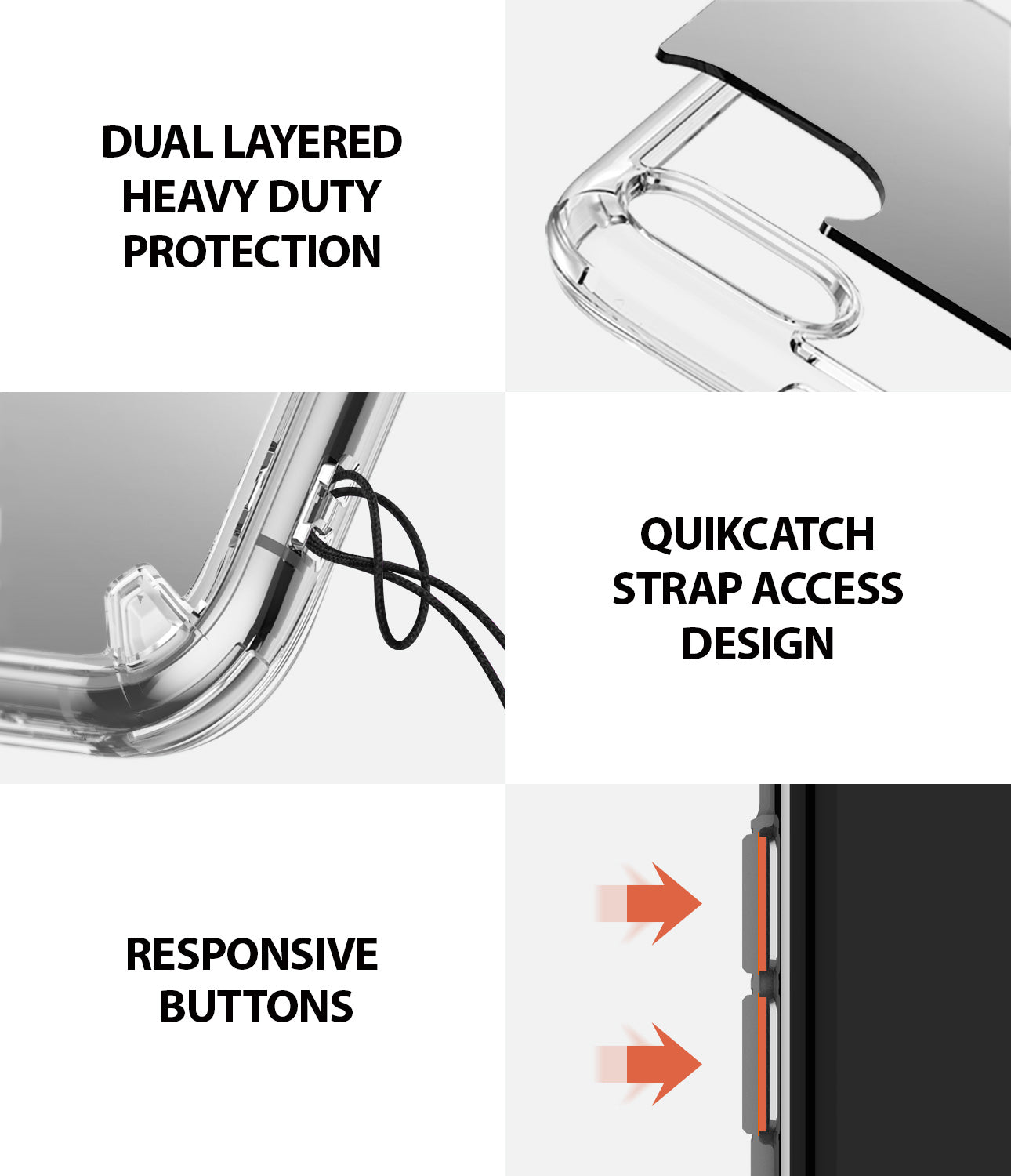 iPhone XS Max Case | Mirror - Dual Layered Heavy Duty Protection. QuikCatch Strap Access Design. Responsive Buttons.