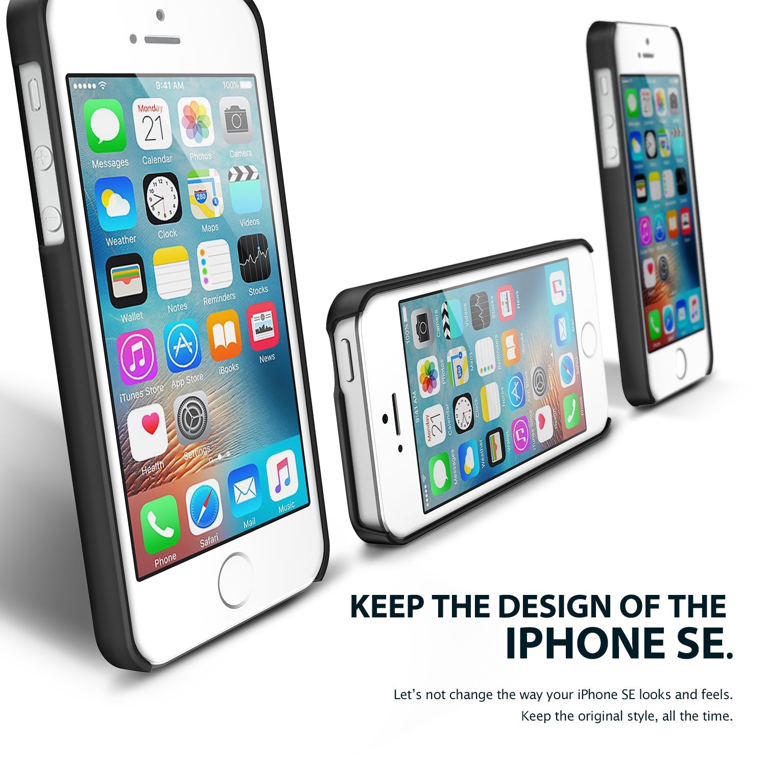 ringke slim lightweight hard pc thin case cover for iphone se 5s 5 main front view