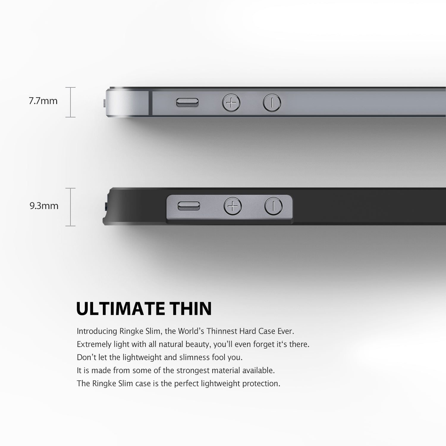 ringke slim logo cut lightweight hard pc thin case cover for iphone se 5s 5 main side view