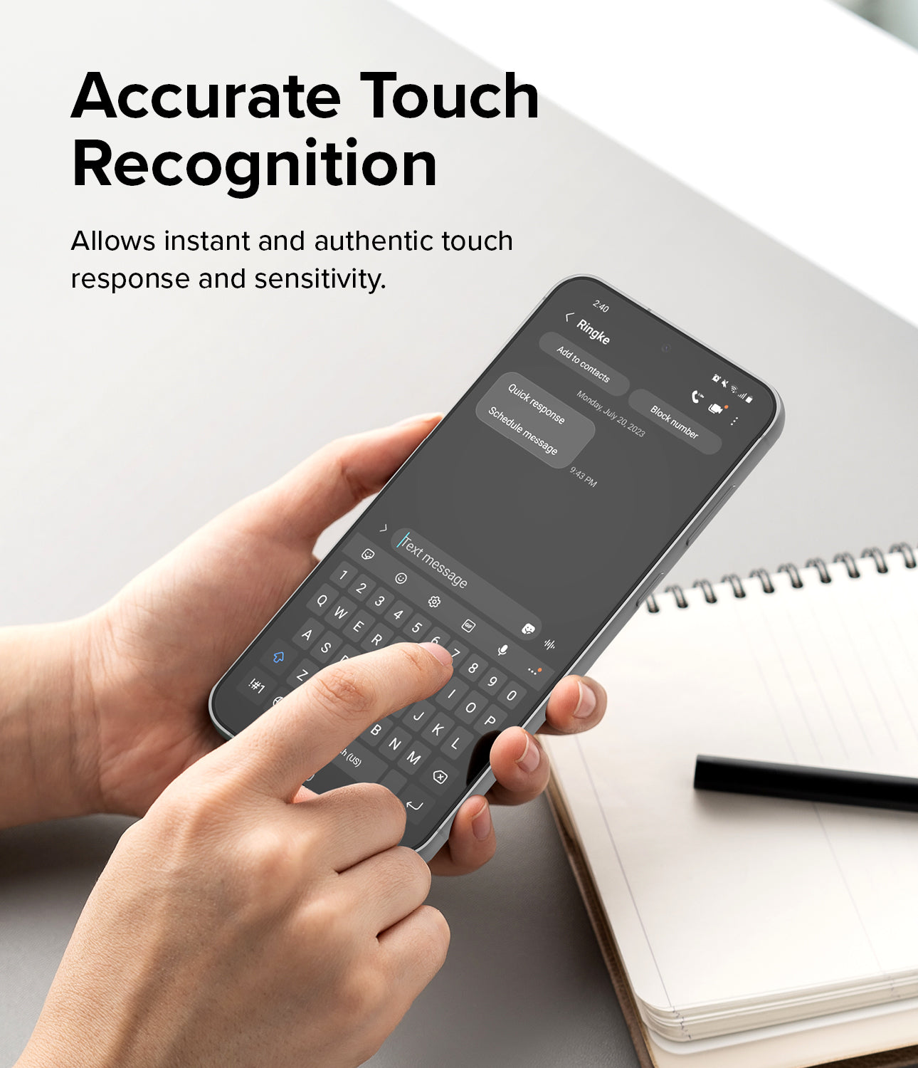 Galaxy S23 FE Screen Protector | Full Cover Glass - 2 Pack - Accurate Touch Recognition/ Allows instant and authentic touch response and sensitivity.