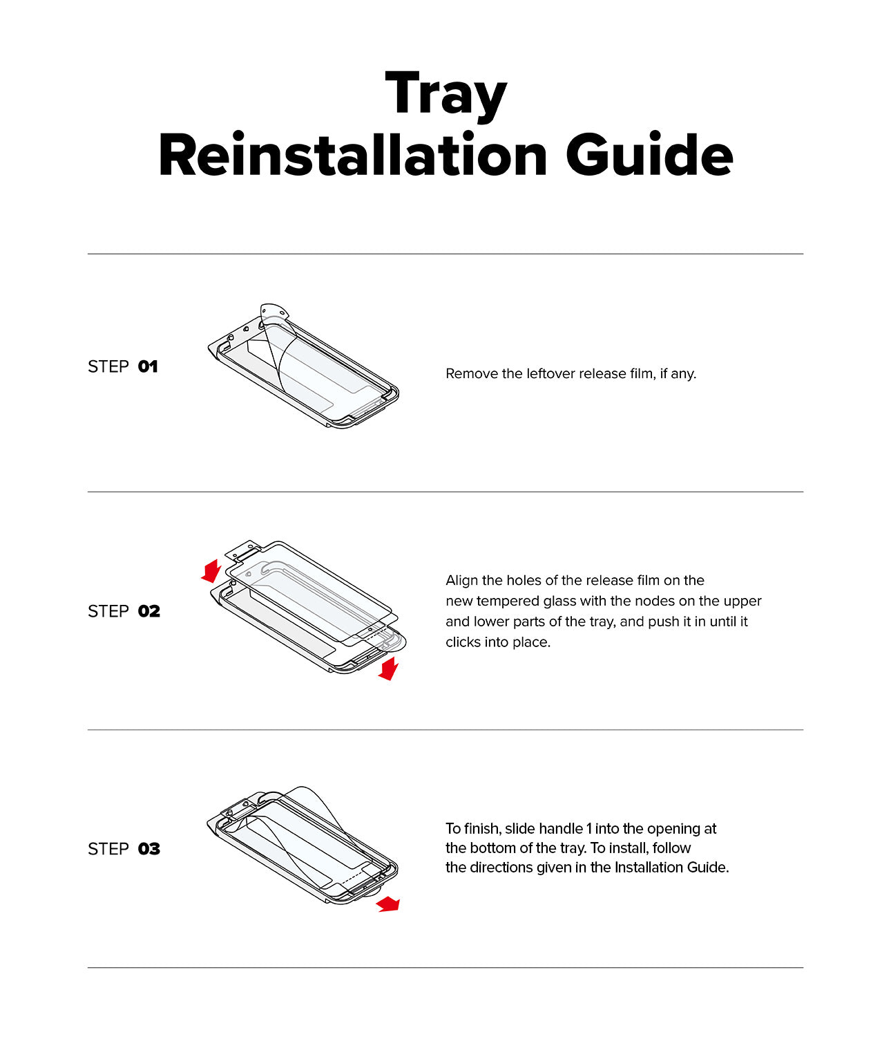 Tray Reinstallation Guide