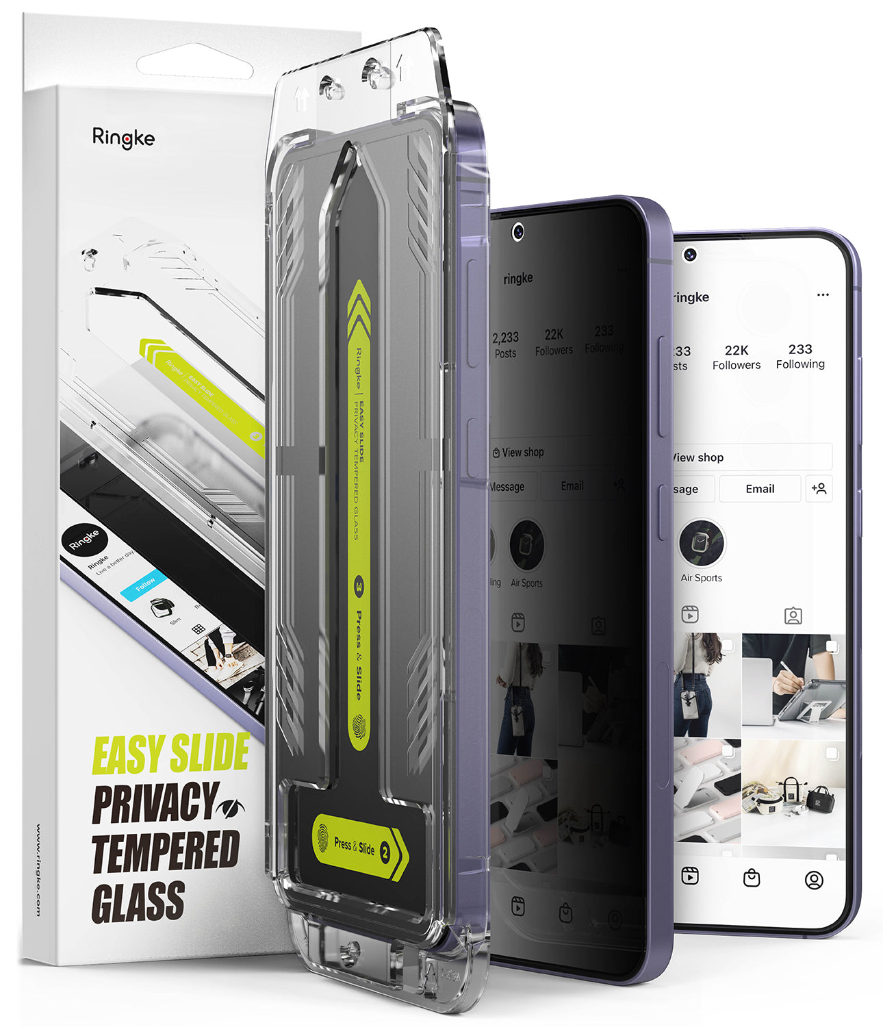 Galaxy S24 Plus Screen Protector | Easy Slide Privacy Tempered Glass