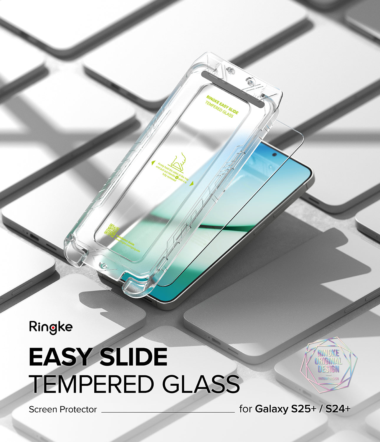 Easy Slide Tempered Glass for Galaxy S25 Plus Screen Protector | Ringke