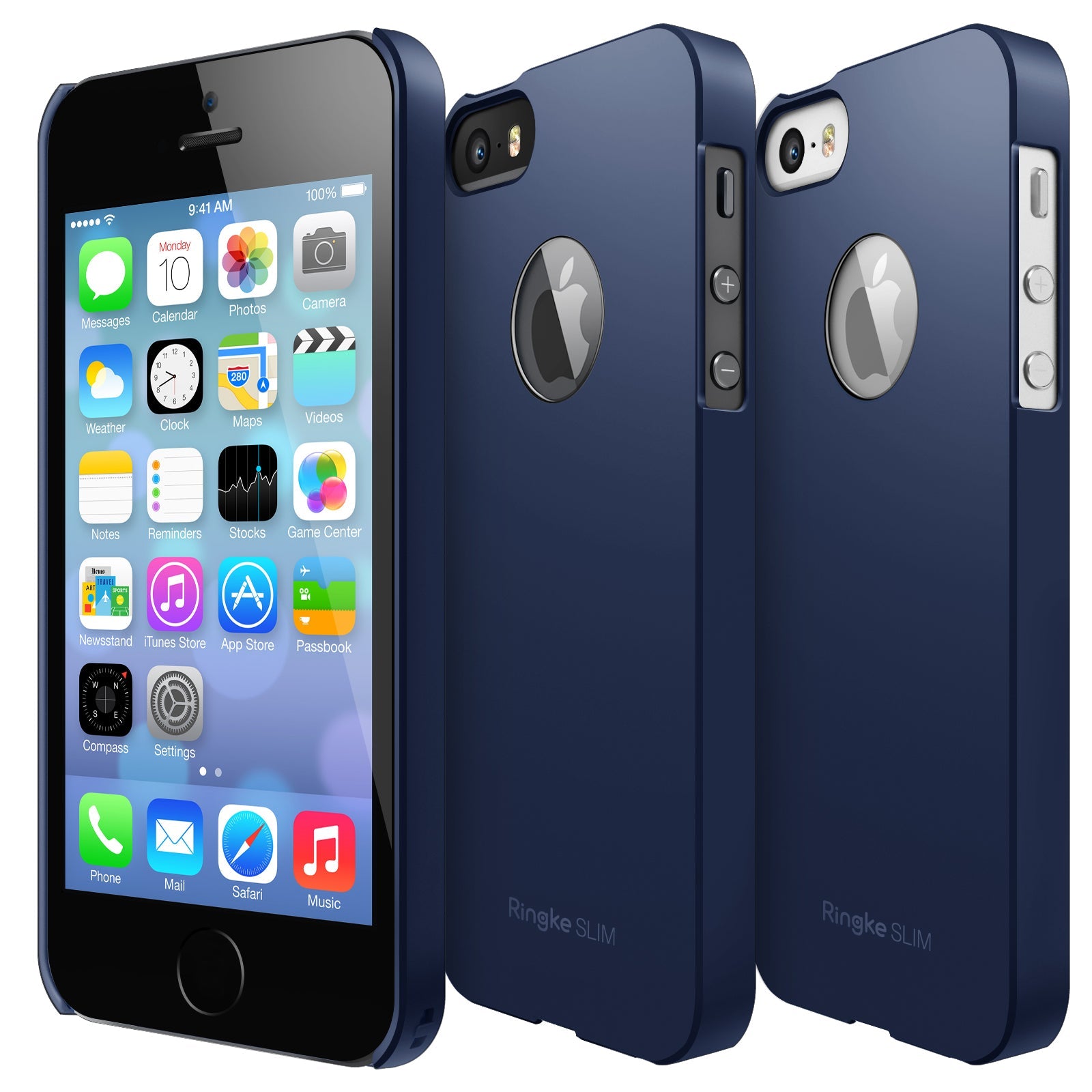 ringke slim logo cut lightweight hard pc thin case cover for iphone se 5s 5 main matte navy