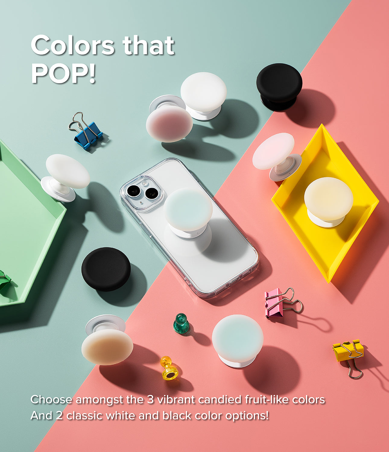 Ringke Tok - Colors that POP! Choose amongst the 3 vibrant candied fruit=like colors And 2 classic white and black color options.