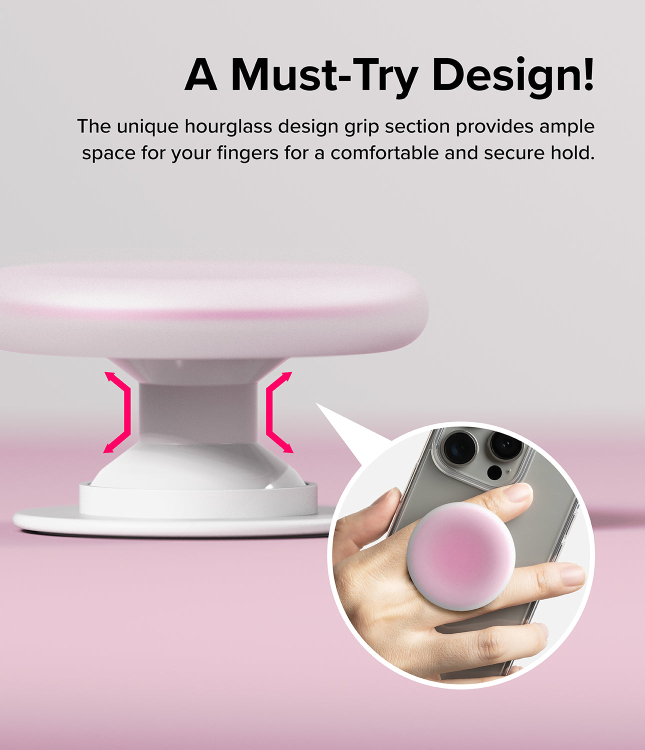 Ringke Tok - A Must-Try Design. The unique hourglass design grip section provides ample space for your fingers for a comfortable and secure hold