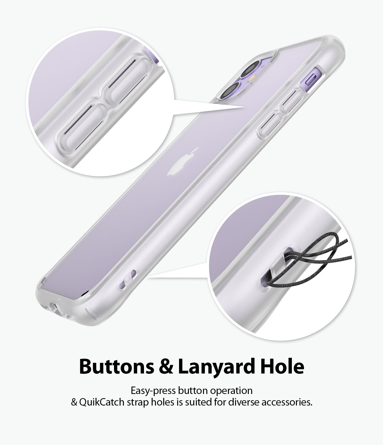 Ringke Fusion Matte for iPhone 11 Anti-Fingerprint Frosted PC Case Lanyard Hole Buttons