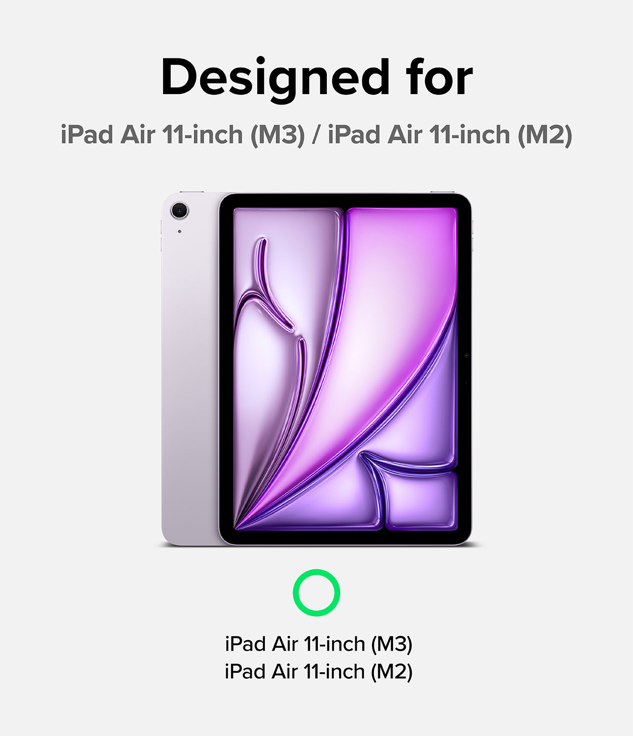 Paper Touch Film Hard | iPad - Paper Touch Film Hard - iPad Air 11-inch (M3/M2) with a purple abstract screen graphic and a green compatibility checkmark.