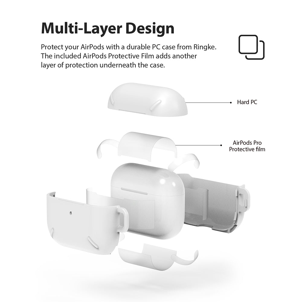 ringke layered case for apple airpods pro made with anti scratch hard pc - multi layer design with inner protective film