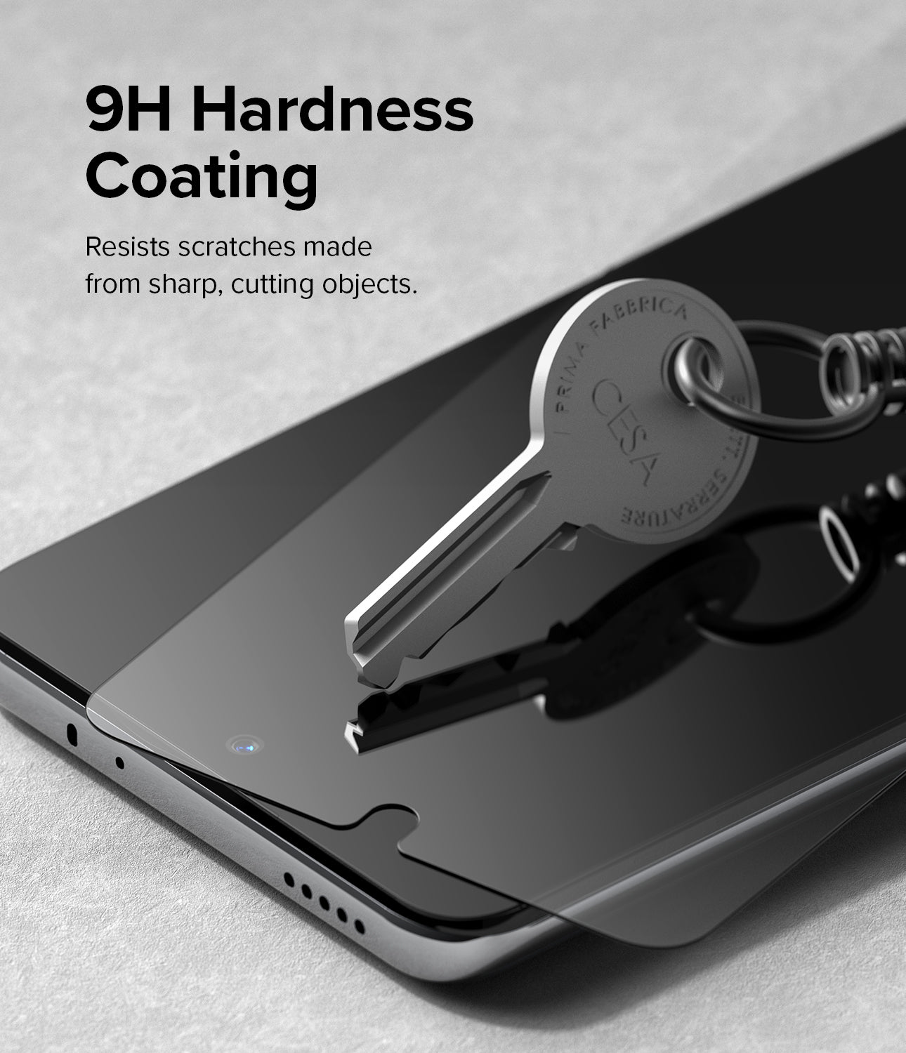 9H Hardness Coating - Resists scratches made from sharp, cutting objects.