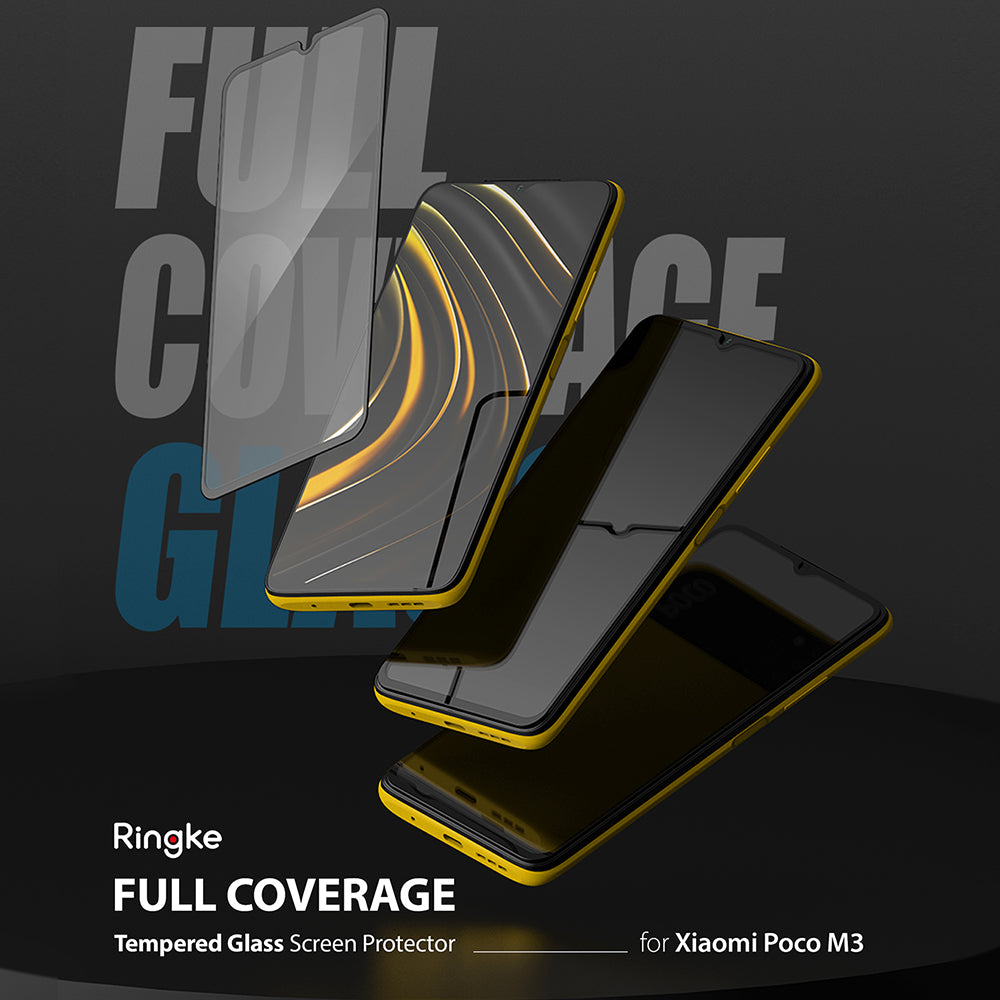 xiaomi poco m3 screen protector - tempered glass invisible defender