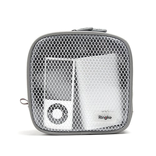 ringke pouch travel organizer bag multi function travel portable pouch mesh transparent vinyl window zippered top divided pockets tidy electric gadgets accessories cosmetic bag