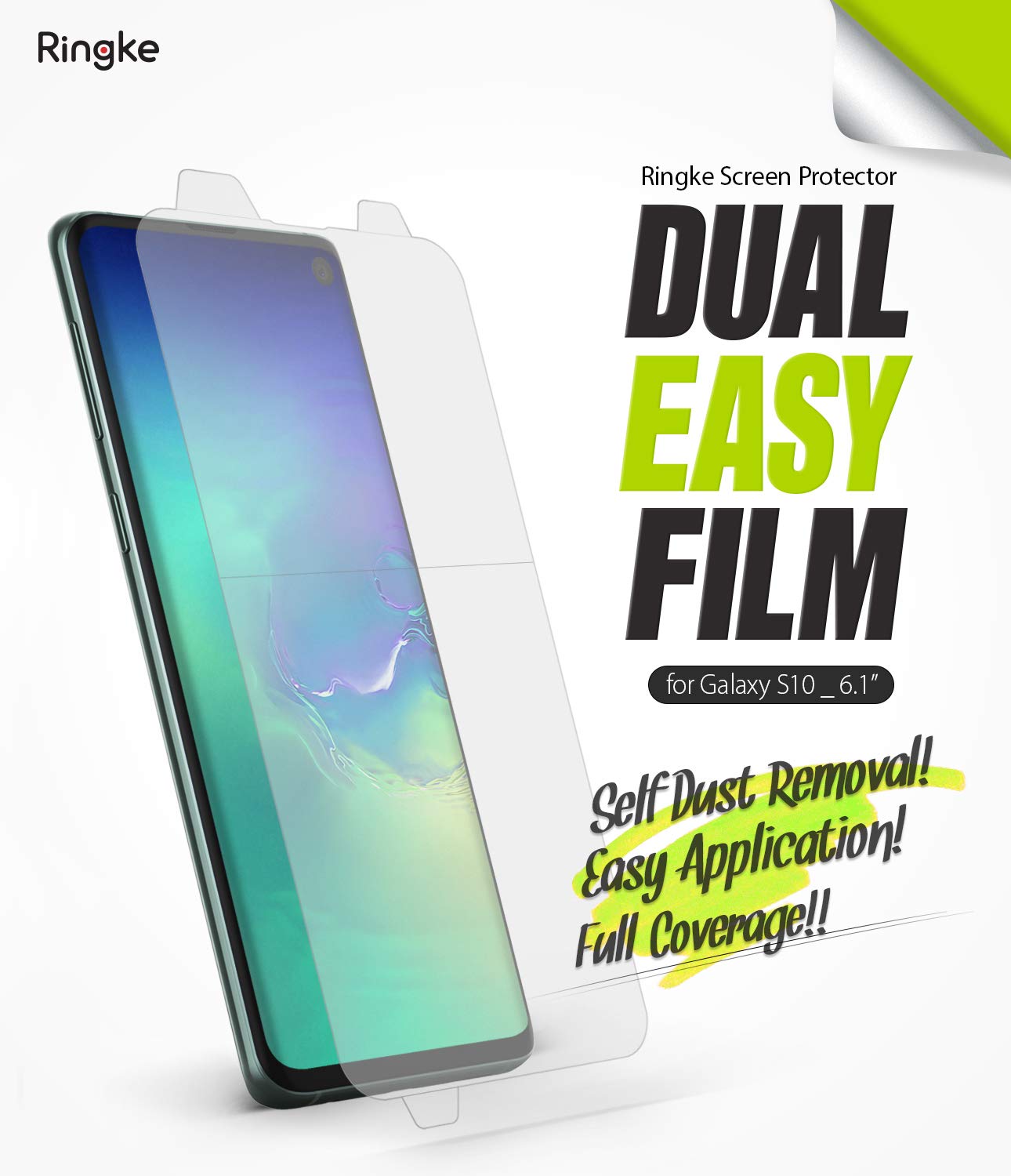 dual easy film screen protector for galaxy s10