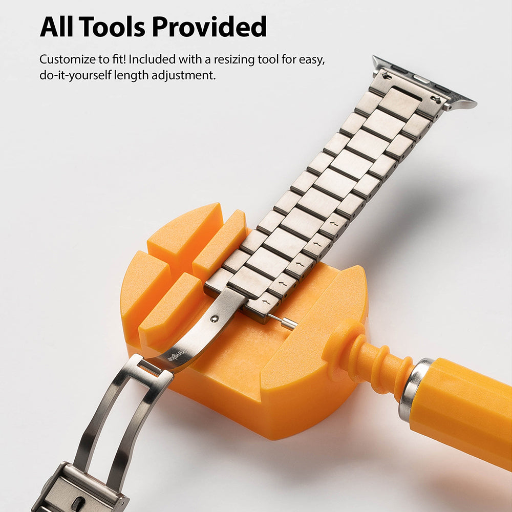 Apple Watch 49mm / 45mm / 44mm / 42mm | Metal One Band Titanium-All Tools Provided