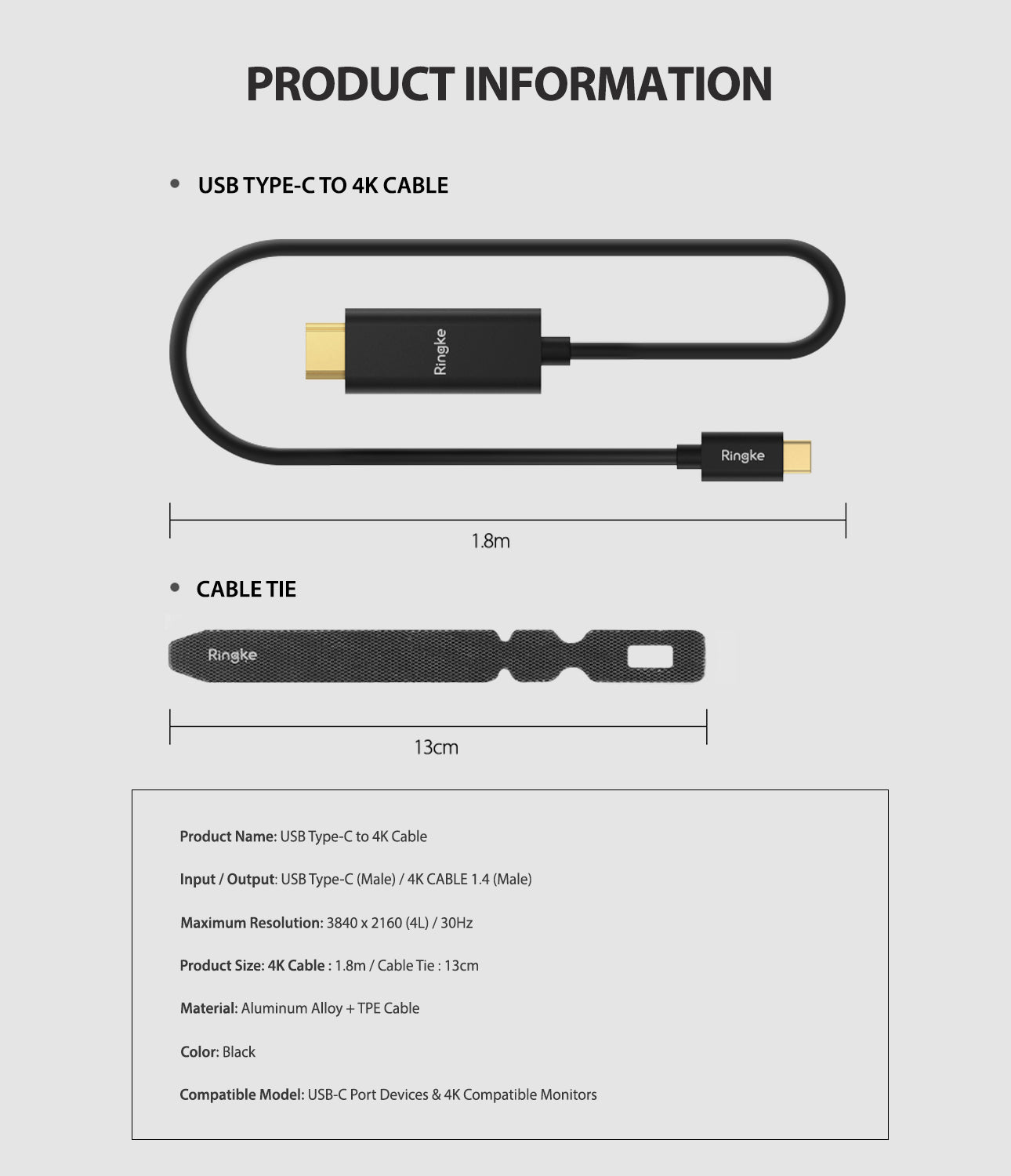 Type C to 4K Cable - Ringke Official Store