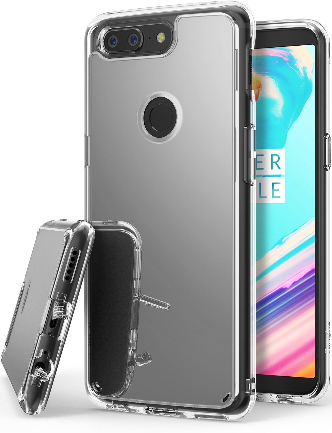 oneplus 5t case - ringke fusion mirror silver