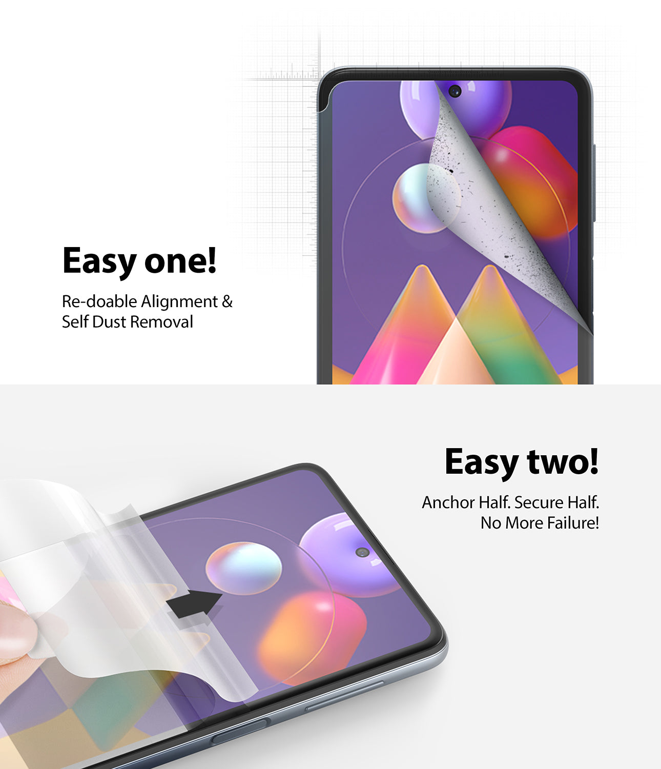 re-doable alignment and self dust removal & anchor half, secure half, no more failure