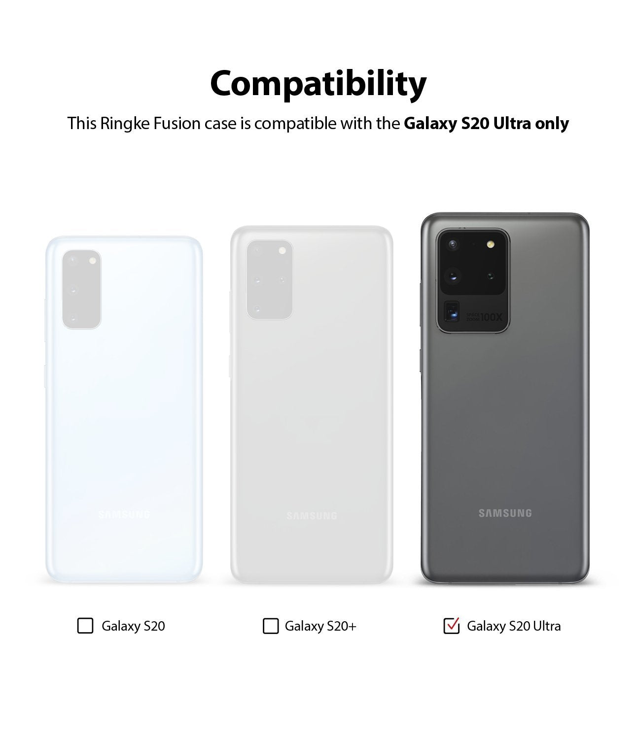 ringke Galaxy S20 Ultra Case Fusion case, No-Smudge Matte, frost clear