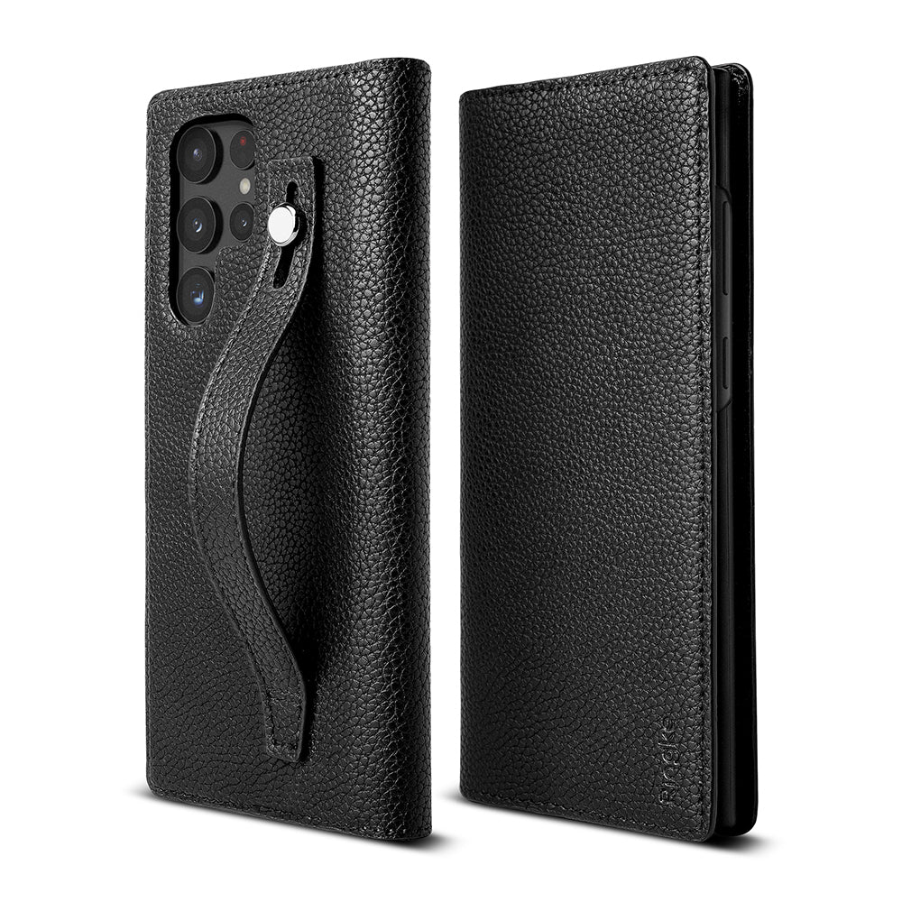 Galaxy S22 Ultra Case | Folio Signature EZ Strap Matte Black