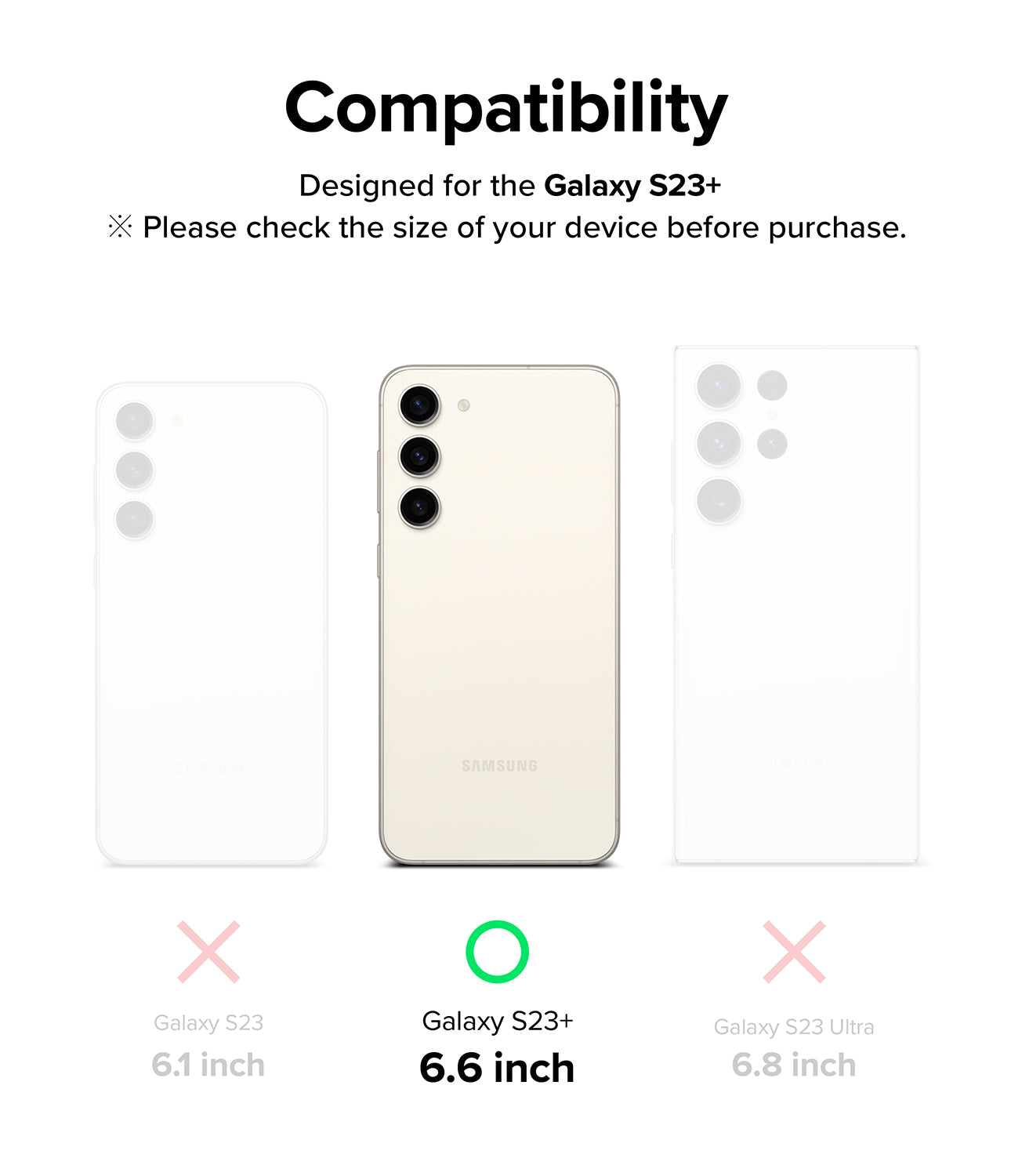 Designed for Galaxy S23+ 6.6-inch