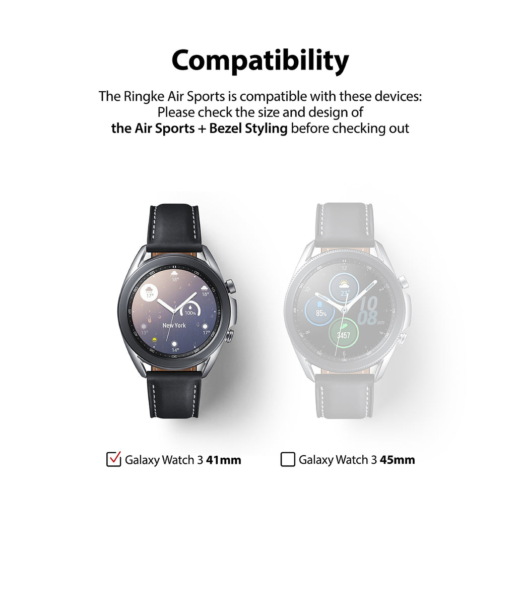 Galaxy Watch 3 41mm | Air Sports Black + Bezel Styling 10 – Ringke