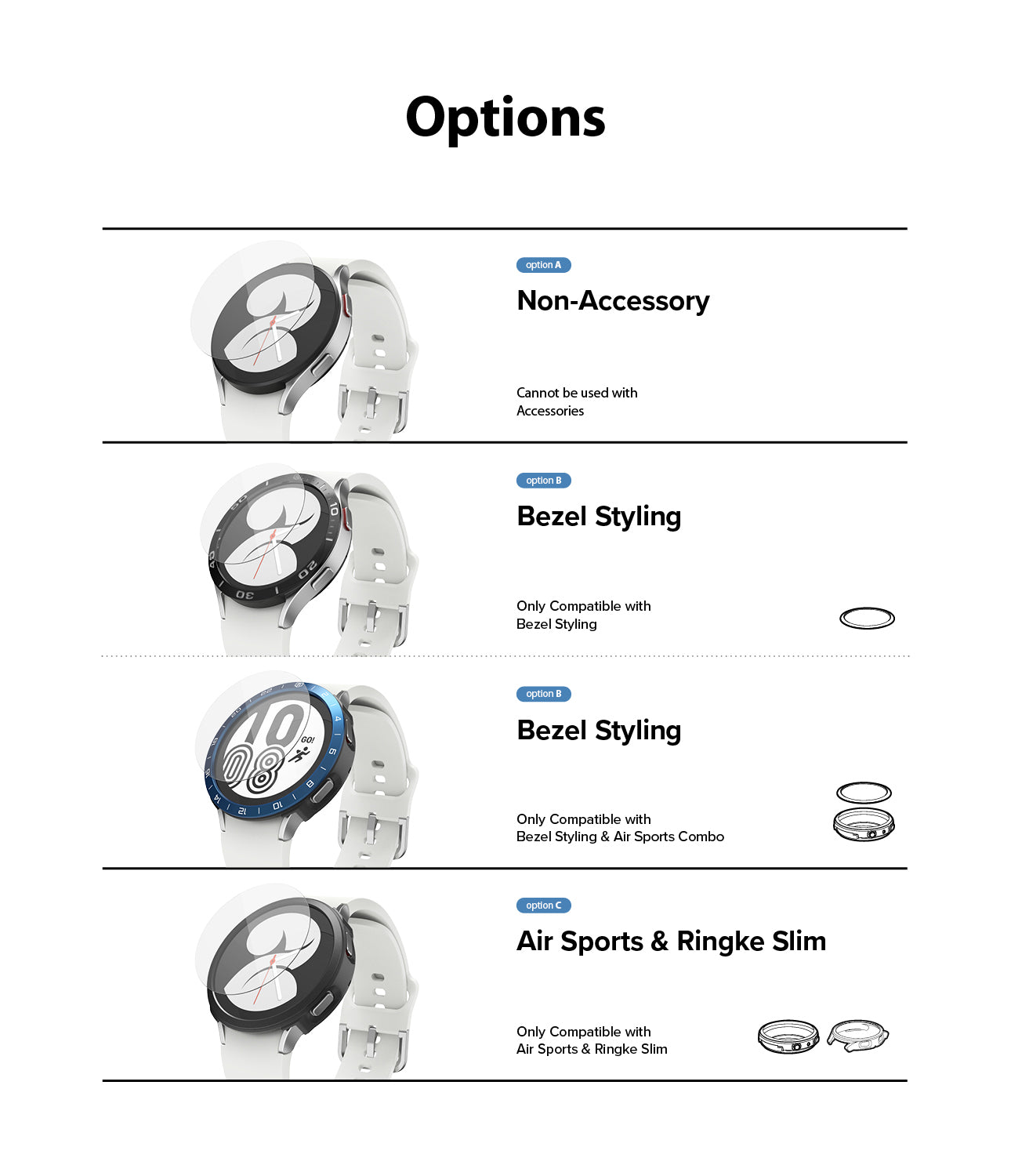 Galaxy Watch 4 44mm Screen Protector for Bezel Styling | Glass - Ringke Official Store