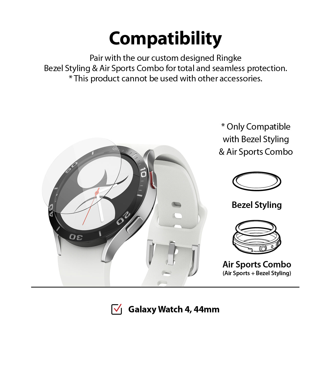 Galaxy Watch 4 44mm Screen Protector for Bezel Styling | Glass - Ringke Official Store