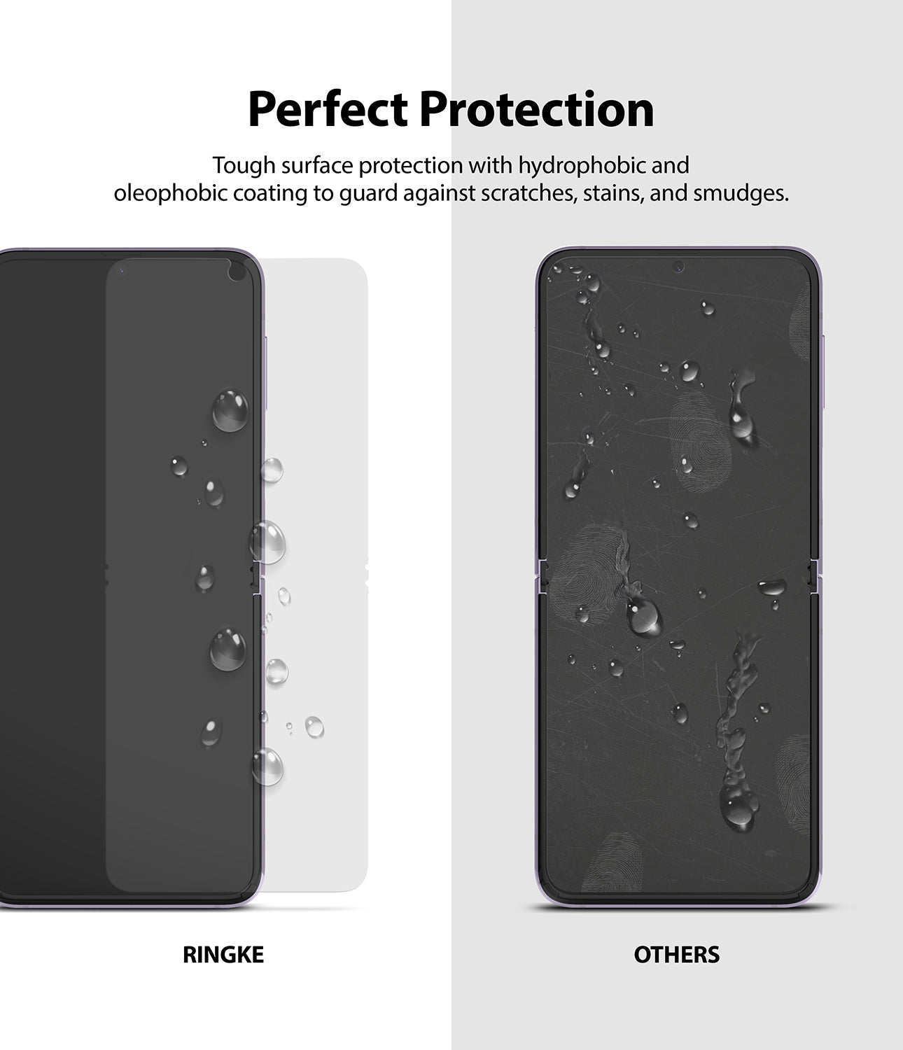 Tough surface protection with hydrophobic and oleophobic coating