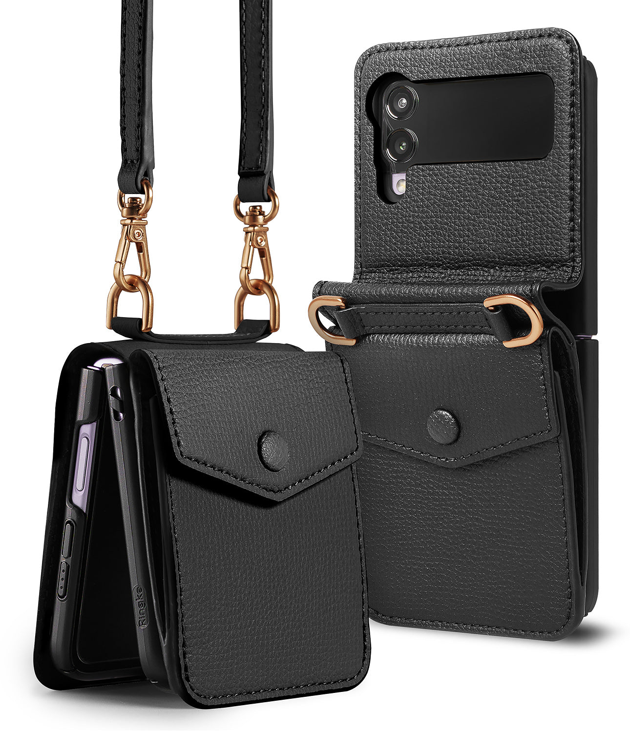 Galaxy Z Flip 3 Case | Folio Signature Card Pocket Black - Ringke Official Store