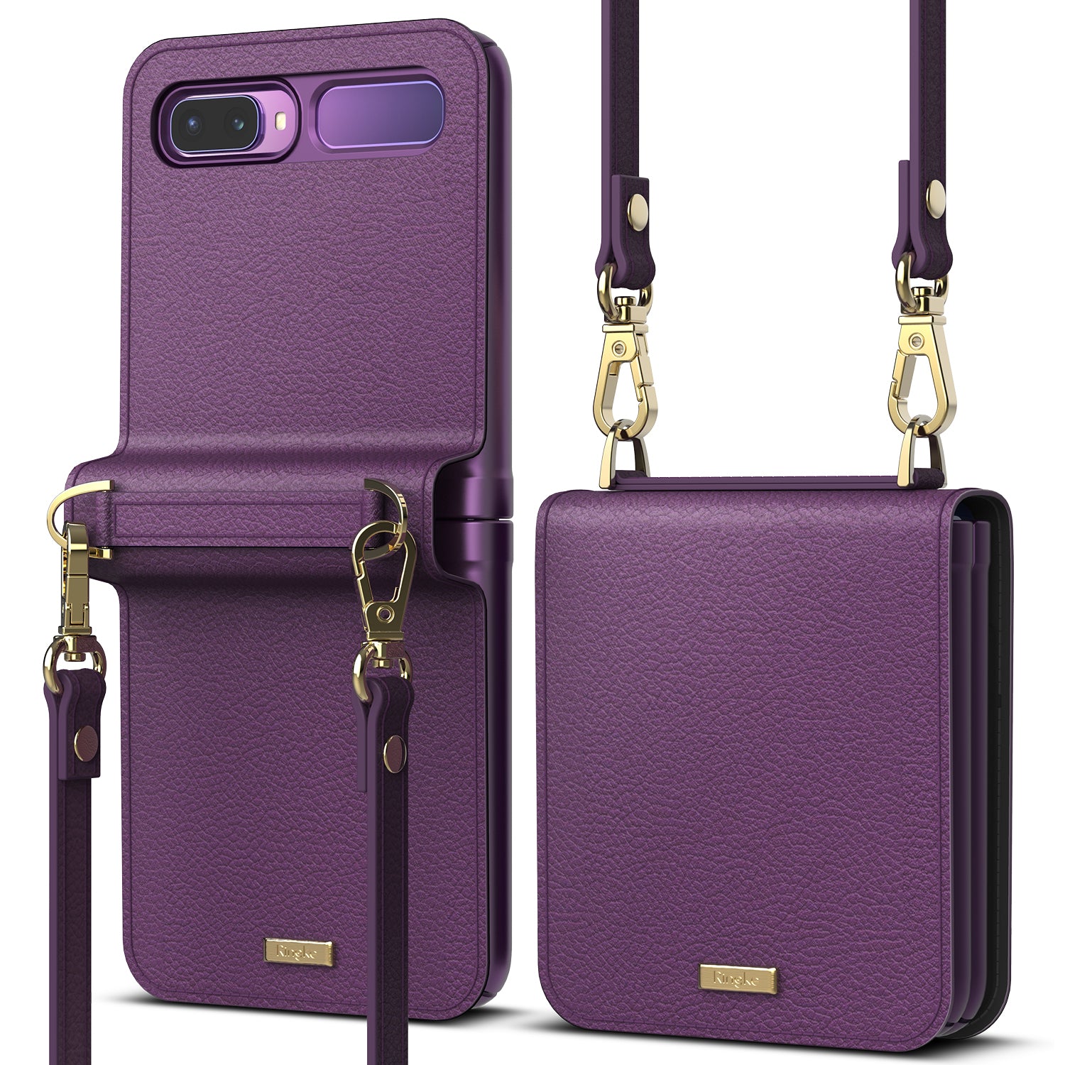 ringke galaxy z flip case - folio signature purple