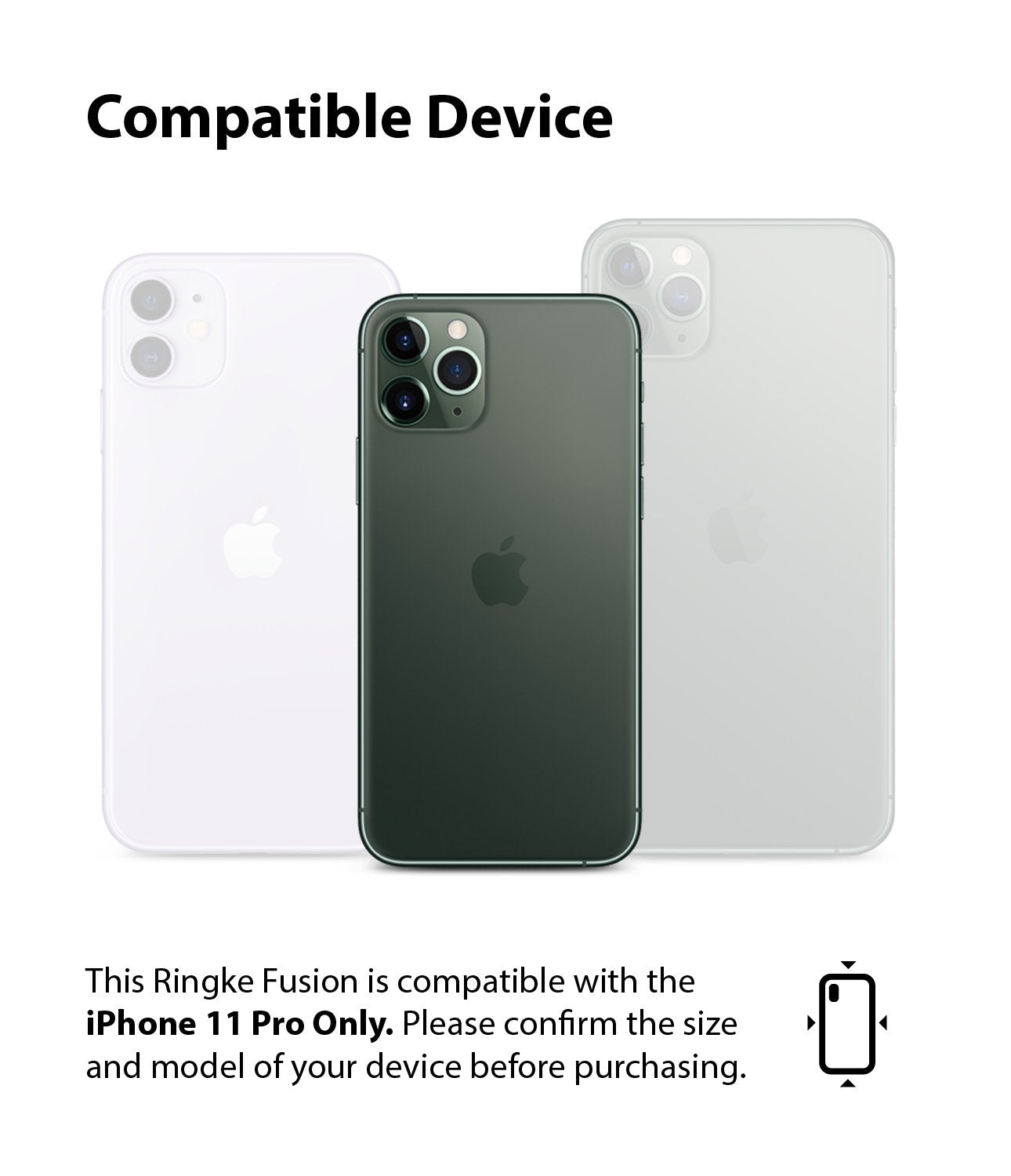 Ringke Fusion Matte Compatible with iPhone 11 Pro Case frost clear